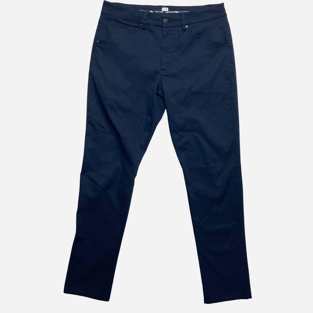 Myles Pants Mens Medium Navy Blue Chino Casual Slim Fit Trousers